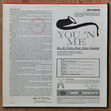 AL COHN & ZOOT SIMS - You 'N Me (MERCURY MG20606)