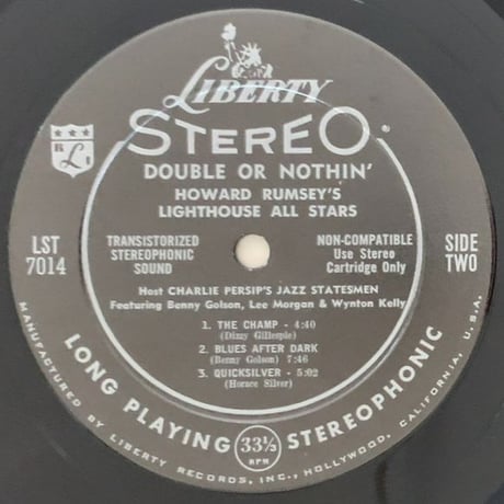 HOWARD RUMSEY - Double or Nothin' (LIBERTY LST7014)