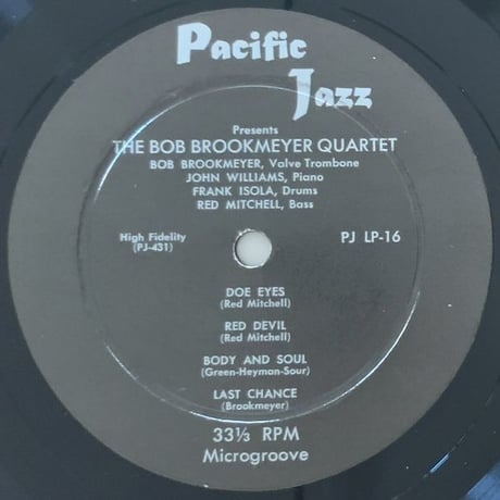 BOB BROOKMEYER - Bob Brookmeyer Quartet (PACIFIC JAZZ PJLP-16)