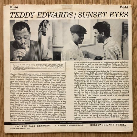 TEDDY EDWARDS - Sunset Eyes (PACIFIC JAZZ PJ-14)