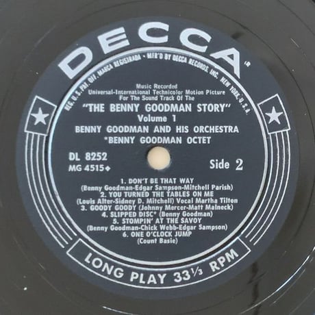 BENNY GOODMAN - The Benny Goodman Story (DECCA DL8252)