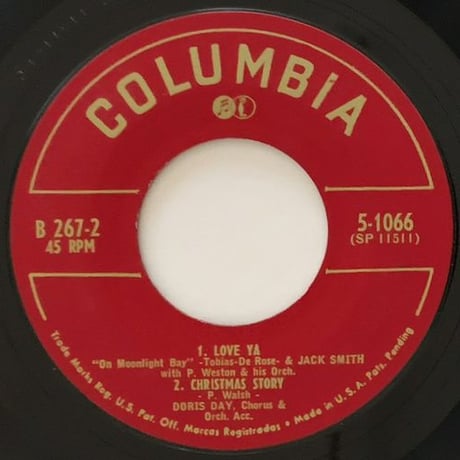 DORIS DAY - On Moonlight Bay (COLUMBIA B267) 7inch EP