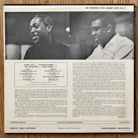 SONNY STITT - My Mother's Eyes (PACIFIC JAZZ ST-71)