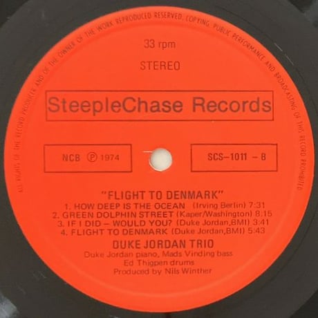 DUKE JORDAN - Flight to Denmark (STEEPLECHASE SCS-1011)