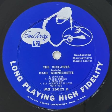 PAUL QUINICHETTE - The Vice-Pres (EMARCY MG26022)