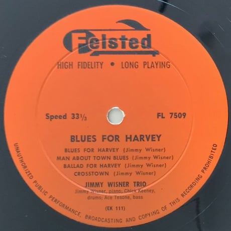 JIMMY WISNER - Blues For Harvey (FELSTED FL7509)