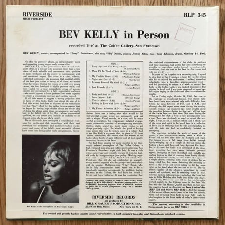 BEV KELLY - in Person (RIVERSIDE RLP345)