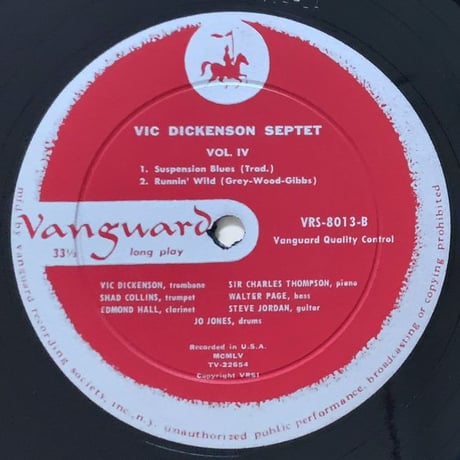 VIC DICKENSON - Vic Dickenson Septet Vol.4 (VANGUARD VRS-8013)