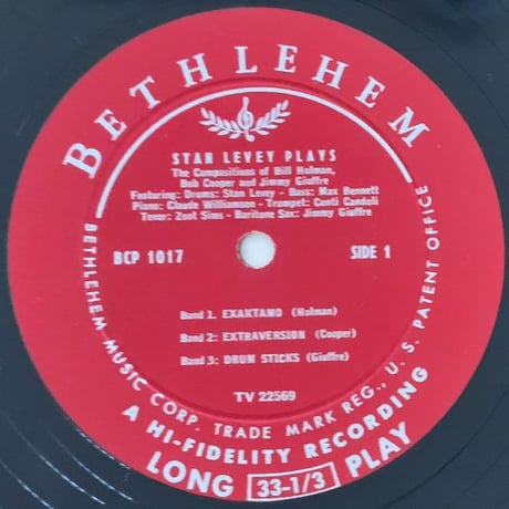 STAN LEVEY - Plays The Compositions Of Cooper, Holman & Guiffre (BETHLEHEM BCP1017)