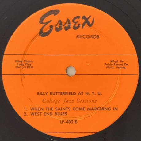 BILLY BUTTERFIELD - Goes to N.Y.U. (SUSSEX ESLP402)