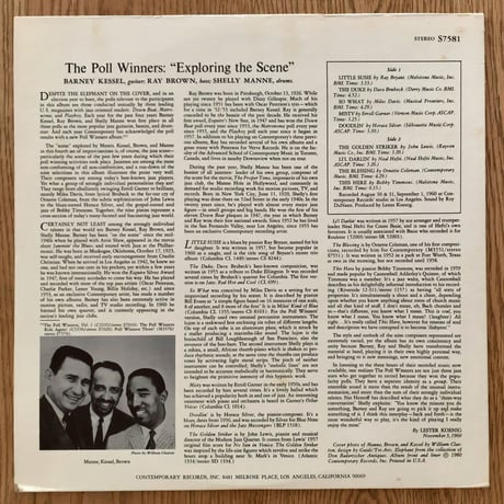 BARNEY KESSEL, SHELLY MANNE & RAY BROWN - Exploring The Scene! (CONTEMPORARY S7581)