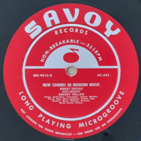 JAMES MOODY, SONNY STITT, DIZZY GILLESPIE - New Sounds in Modern Music (SAVOY MG9012)
