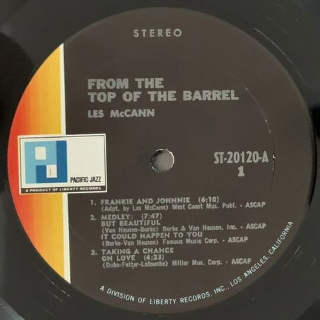 LES McCANN - From The Top of Barrel (PACIFIC JAZZ ST-20120)
