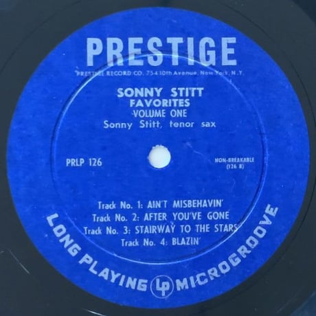 SONNY STITT - Favorites Volume One (PRESTIGE PRLP126)