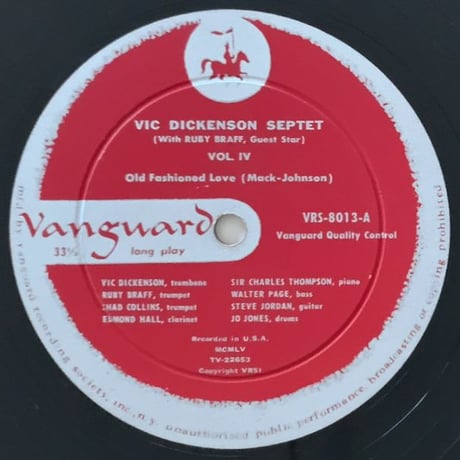 VIC DICKENSON - Vic Dickenson Septet Vol.4 (VANGUARD VRS8013)