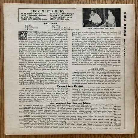 BUCK CLAYTON & RUBY BRAFF - Buck Meets Ruby (VANGUARD VRS-8008)