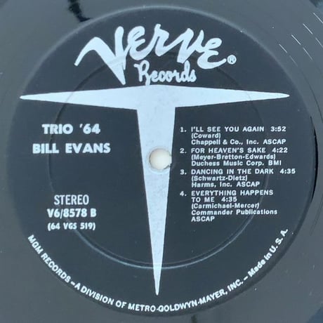 BILL EVANS - Trio '64 (VERVE V6/8578)