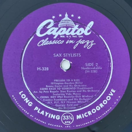 V.A.(Coleman Hawkins, Benny Carter, Georgie Auld, etc.) - Sax Stylists (CAPITOL H-328)