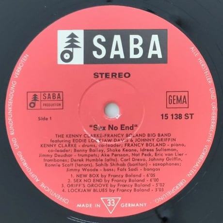 CLARKE-BOLAND BIG BAND - Sax No End (SABA SB15138ST)