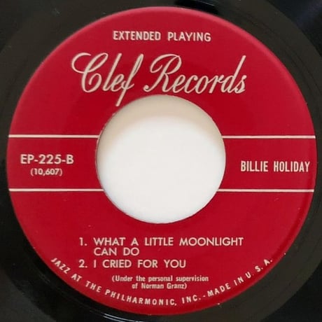 BILLIE HOLIDAY - Billie Holiday (CLEF EP-225) 7inch EP