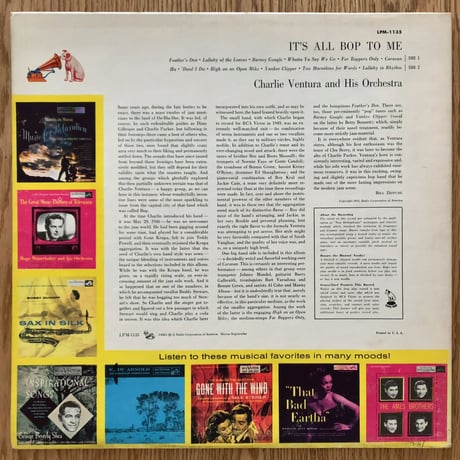 CHARLIE VENTURA - It's All Bop To Me (RCA VICTOR LPM1135)