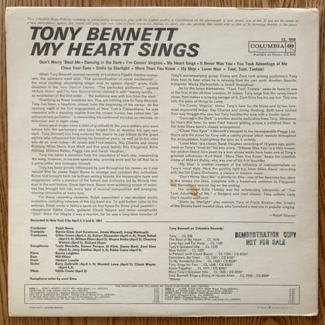 TONY BENNETT - My Heart Sings (COLUMBIA CL1658)