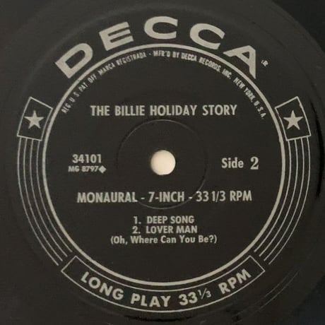 BILLIE HOLIDAY - The Billie Holiday Story (DECCA 34101) 7inch EP