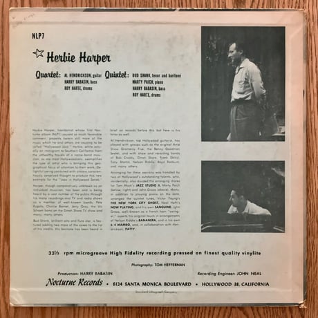 HERBIE HARPER - Quartet / Quintet (NOCTURNE NLP7)