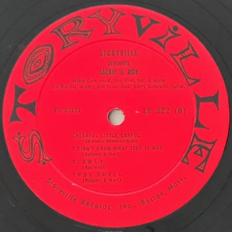 JACKIE and ROY - Storyville Presents (STORYVILLE LP322)