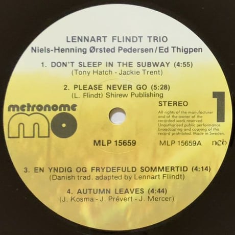 LENNART FLINDT TRIO - Only Love is The Way (METRONOME MLP15659)