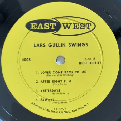 LARS GULLIN - Lars Gullin Swings (EAST WEST 4003)