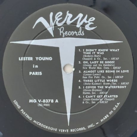 LESTER YOUNG - in Paris (VERVE MGV-8378)