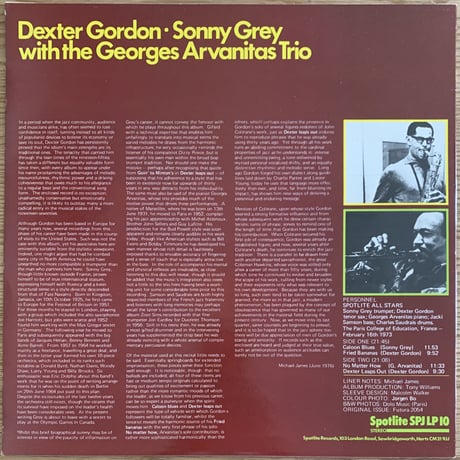 DEXTER GORDON - SONNY GREY - With The Georges Arvanitas Trio