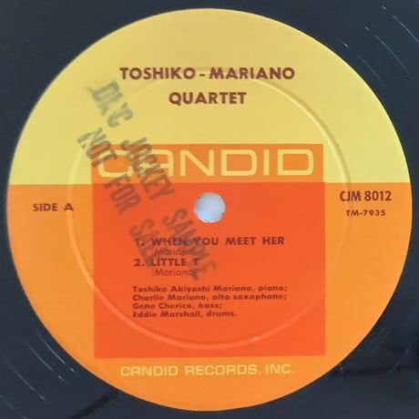TOSHIKO MARIANO - Toshiko Mariano Quartet (CANDID CJM8012)