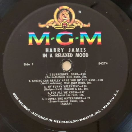 HARRY JAMES - in a Relaxed Mood (MGM E4274)