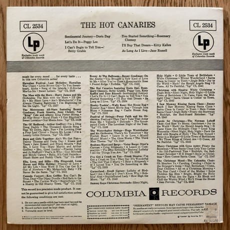 V.A.(Doris Day, Peggy Lee, Betty Grable, etc.) - The Hot Canaries (COLUMBIA CL2534)