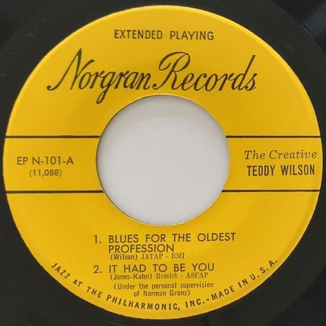 TEDDY WILSON - The Creative Teddy Wilson (NORGRAN MGN-101) 7inch EP