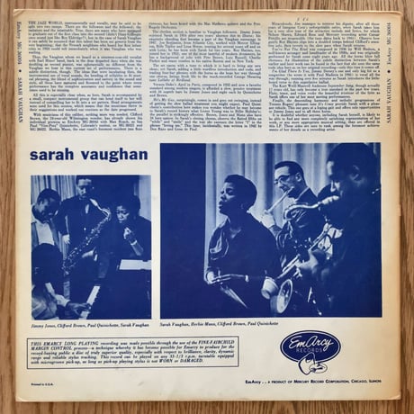 SARAHA VAUGHAN - with Clifford Brown (EMARCY MG36004)