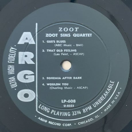 ZOOT SIMS - Zoot (ARGO LP608)