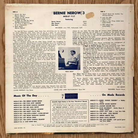 BERNIE NEROW - Bernie Nerow Trio (MODE MOD-LP-117)