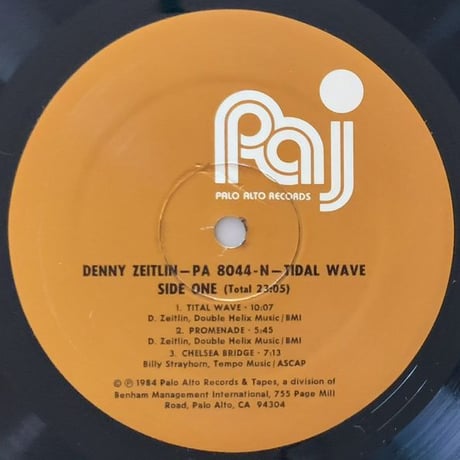 DENNY ZEITLIN - Tidal Wave (PAJ PA8044-N)