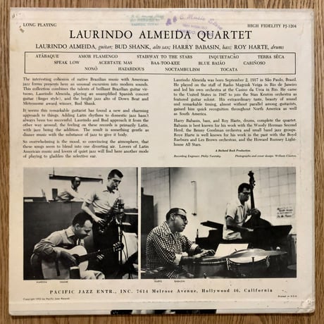 LAURINDO ALMEIDA - The Laurindo Almeida Quartet (PACIFIC JAZZ PJ-1204)