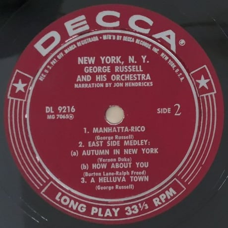 GEORGE RUSSELL - New York, N.Y. (DECCA DL9216)