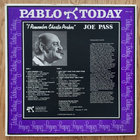 JOE PASS - I Remember Charlie Parker (PABLO 2312 109)