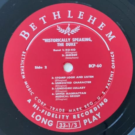 DUKE ELLINGTON - Historically Speaking (BETHLEHEM BCP6041)
