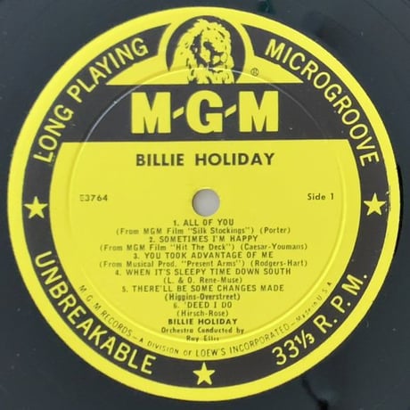 BILLIE HOLIDAY - Billie Holiday (MGM E3764)