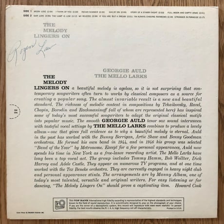 GEORGIE AULD & THE MELLO LARKS - The Melody Lingers On (TOP RANK RM306)