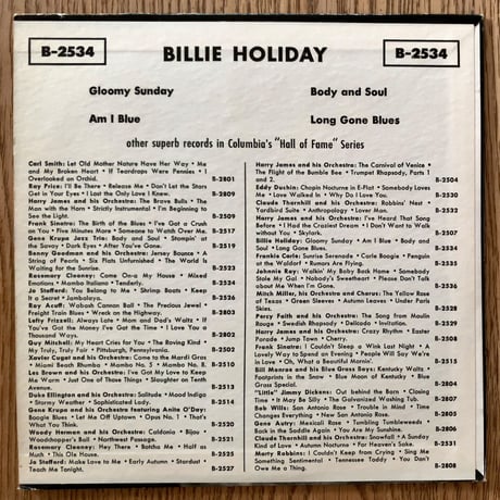 BILLIE HOLIDAY - Gloomy Sunday (COLUMBIA B-2534) 7inch EP