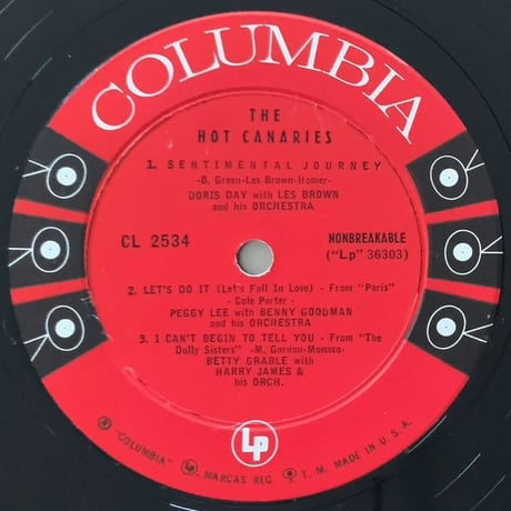 V.A.(Doris Day, Peggy Lee, Betty Grable, etc.) - The Hot Canaries (COLUMBIA CL2534)