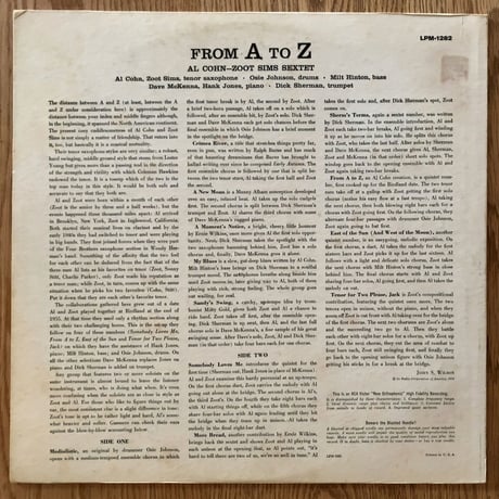 AL COHN & ZOOT SIMS - from A to Z (RCA VICTOR LPM-1282)